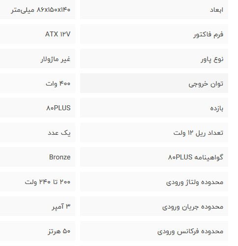 منبع-تغذیه-کامپیوتر-گرین-مدل-GP400A-ECO